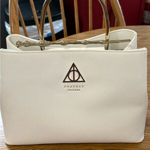 Cream Deathly Hallows Women's Bag LoungeFly